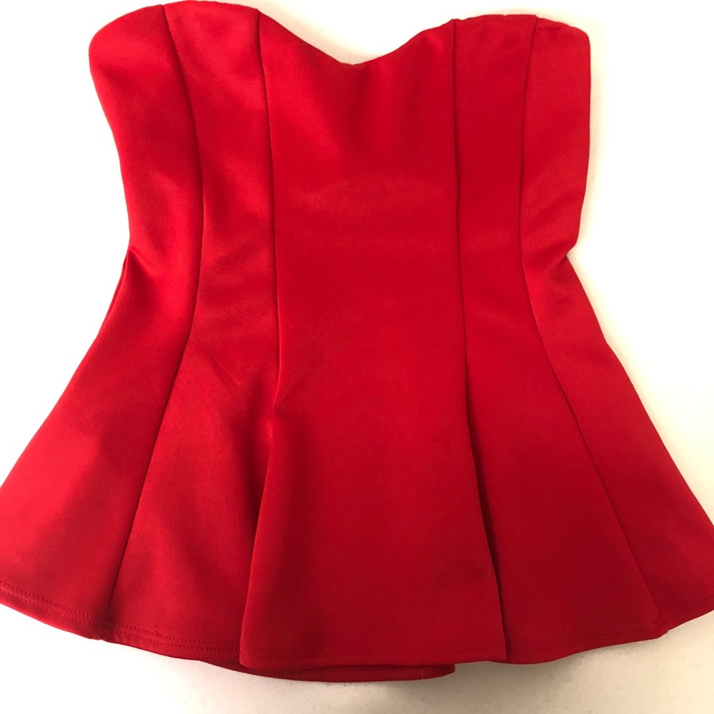 Red Sweetheart Strapless Shirt